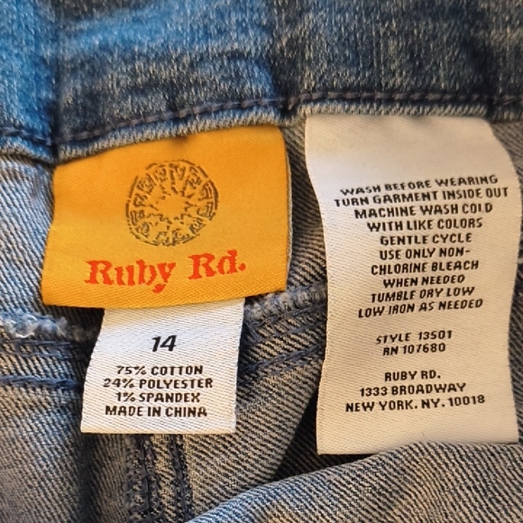 Ruby Rd. Blue Denim Jeans - Picture 2 of 6